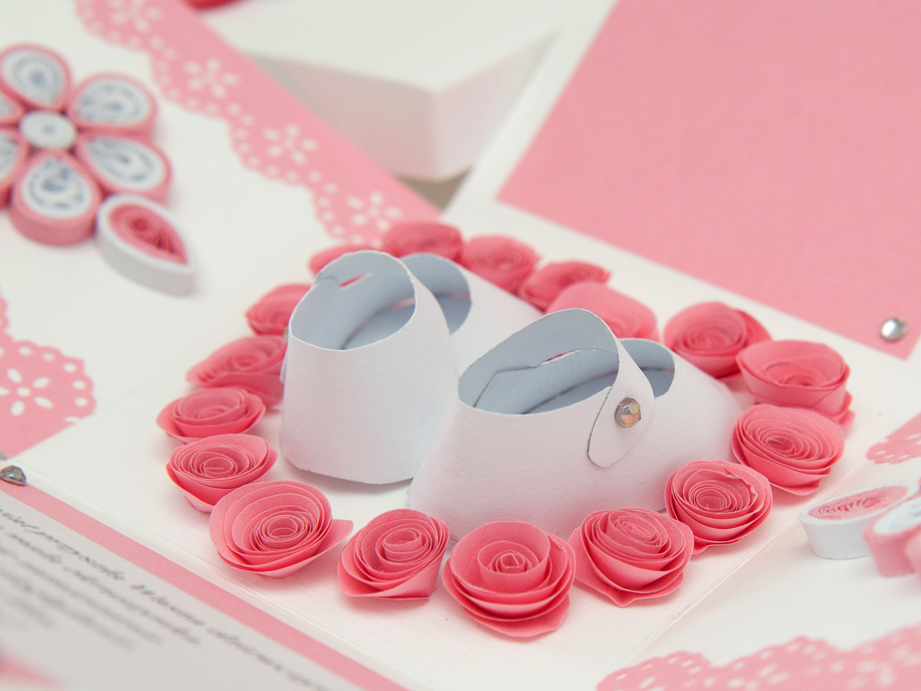 baby shower quilling shoes