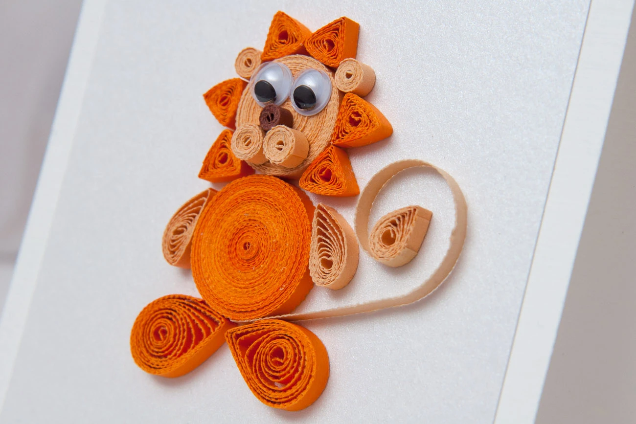 quilling lew quilled lion zwirzęta quilling, quilled animals