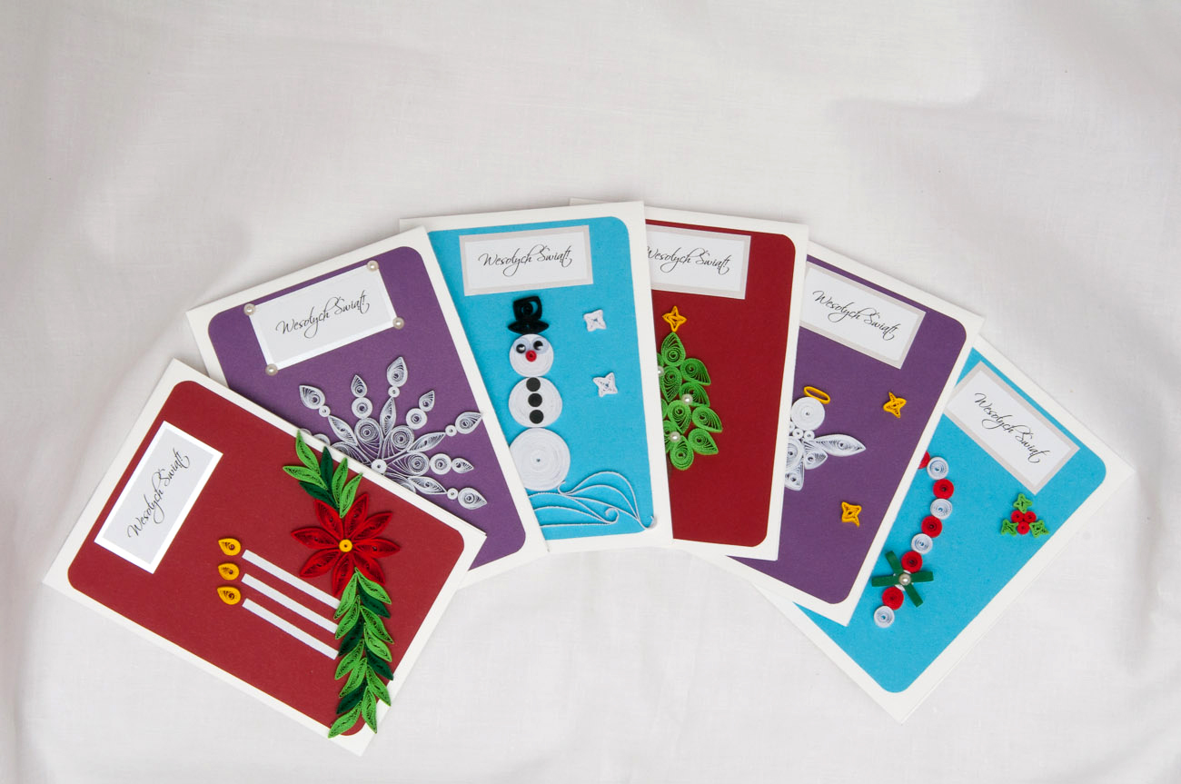 handmade christmas cards, kartki na boże narodzenie ręcznie robione, quilling