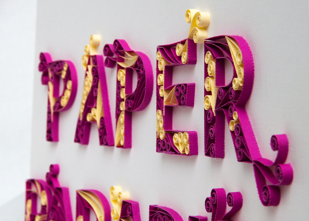 paper typography, paper words, paper letters, words quilling, names quilling