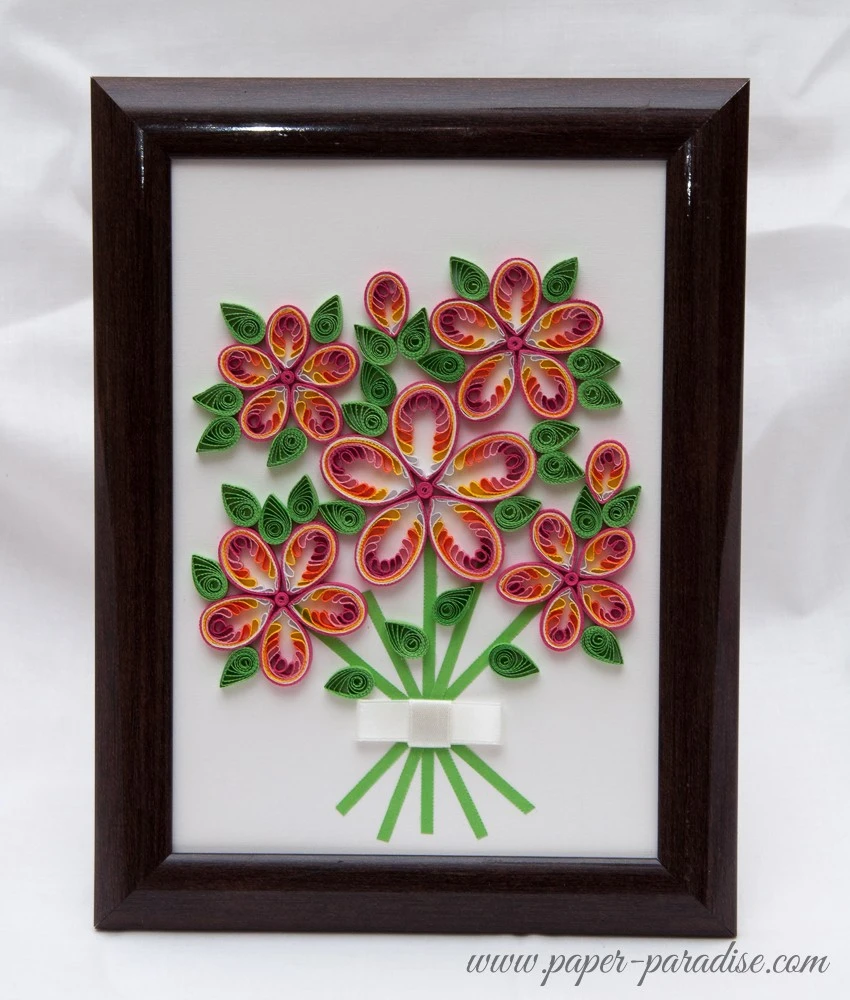 handmade picture quilling flowers