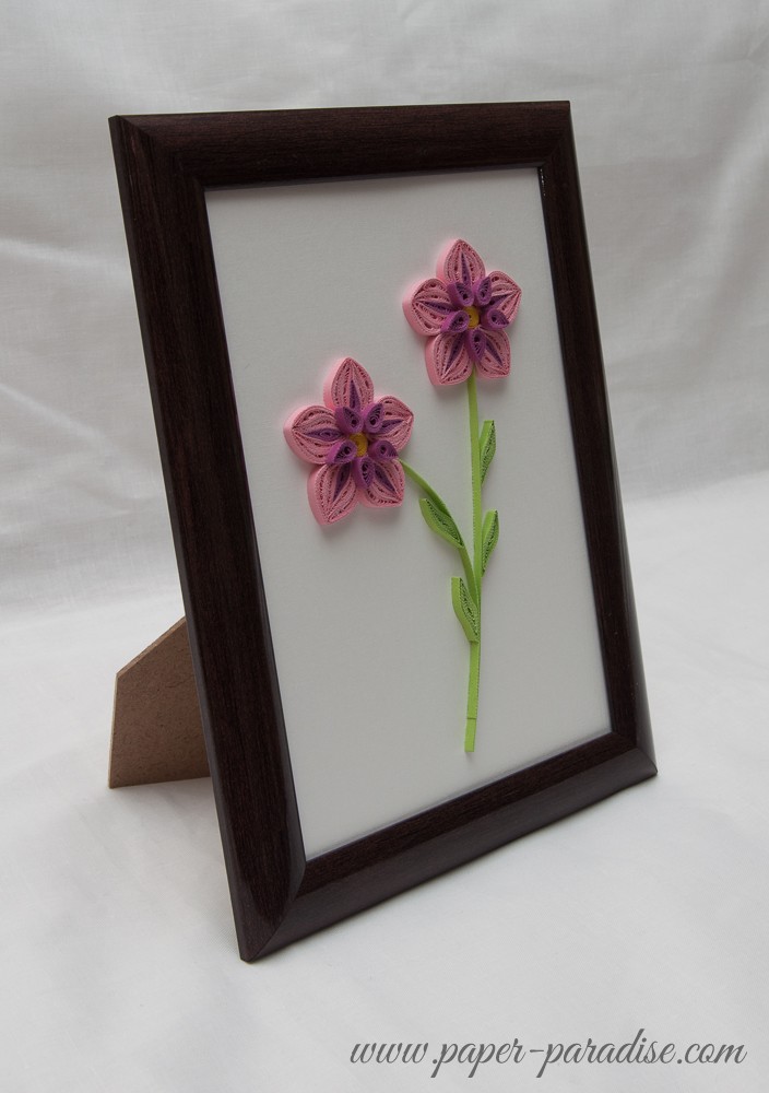 framed picture handmade quilling flowers quilled