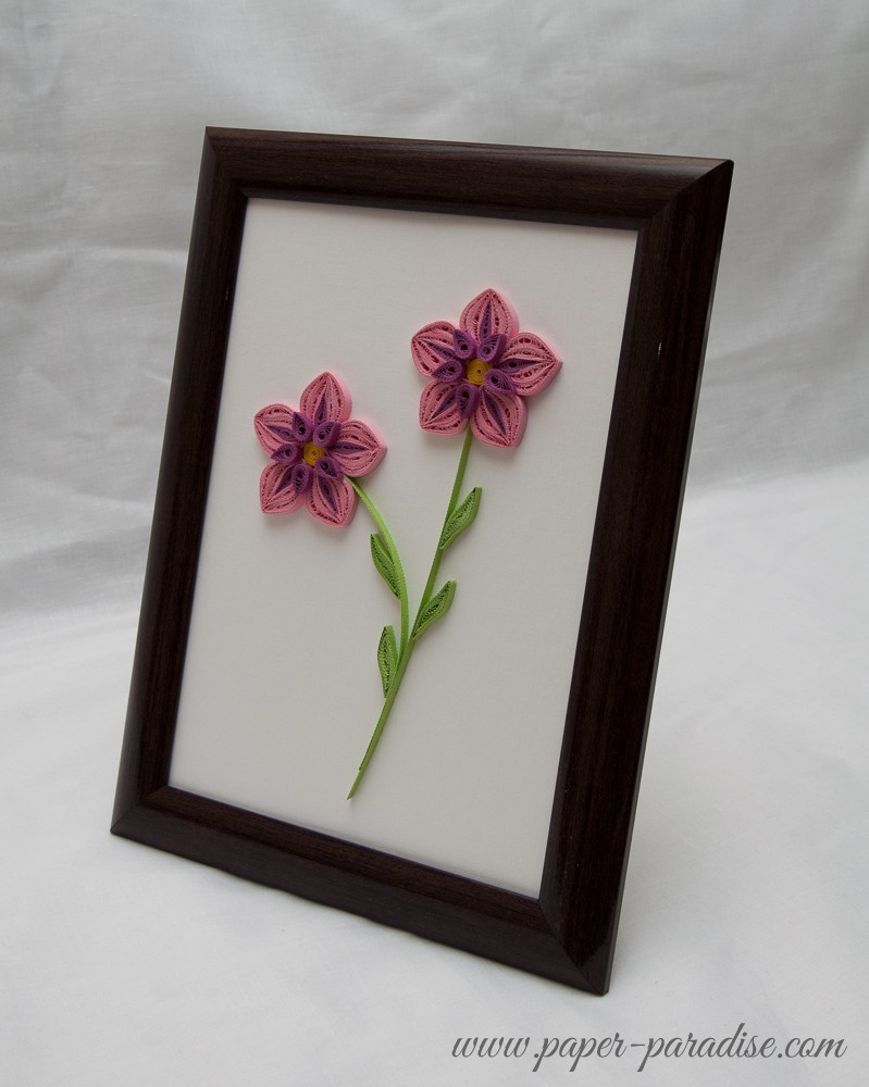 obrazek quilling kwiaty quilled flowers framed picture