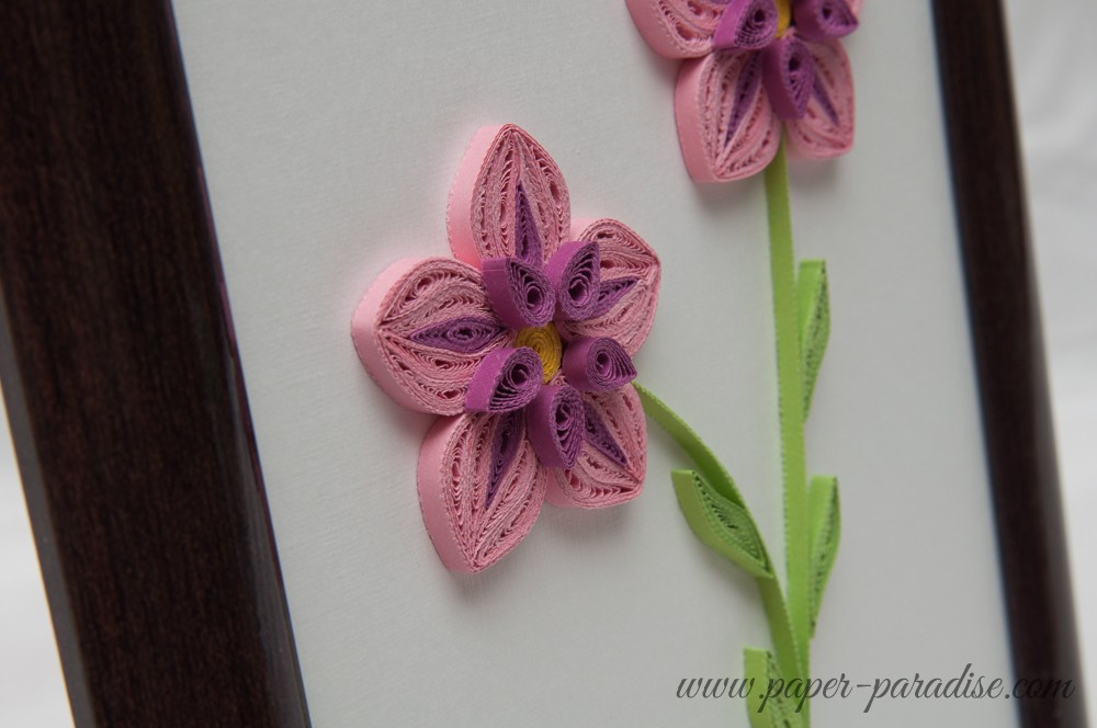 handmade cards quilling quilled flowers framed picture