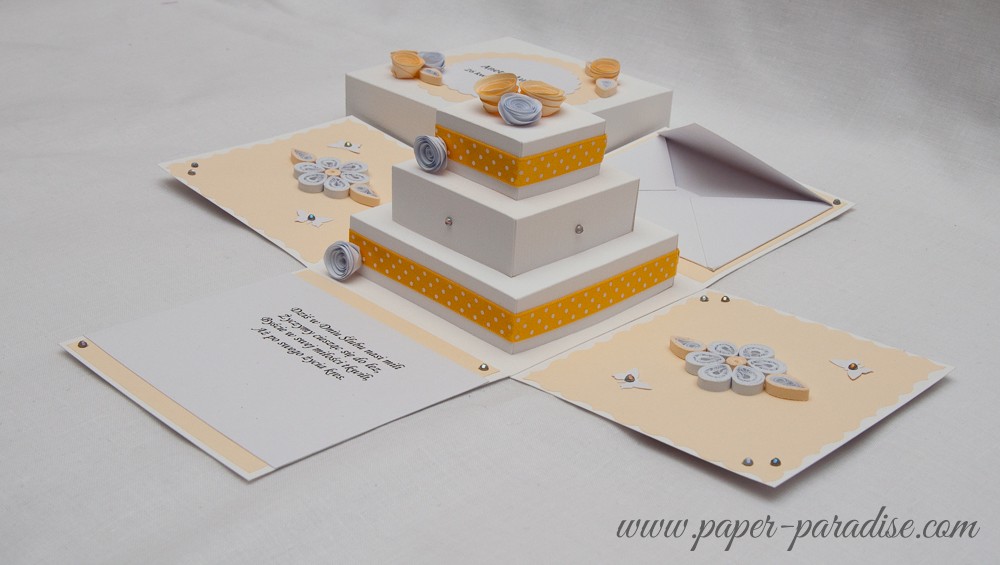 handmade greeting cards exploding box quilling wedding