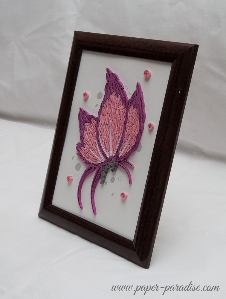 quilled butterfly framed picture motyl quilling