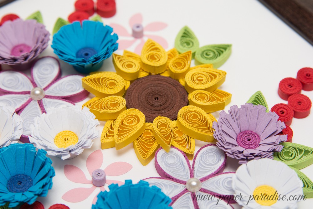 framed quilling flowers handmade picture