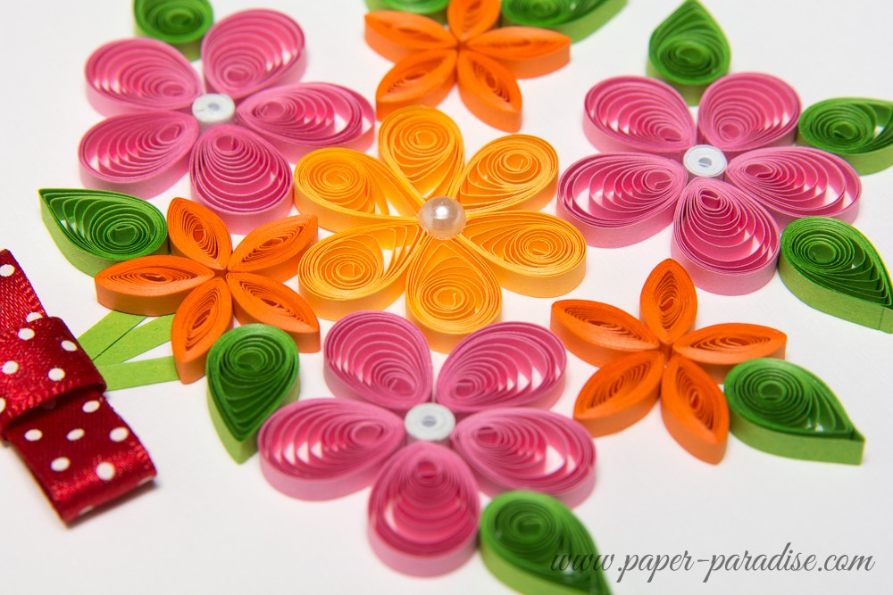 handmade cards quilling framed picture quilling flowers
