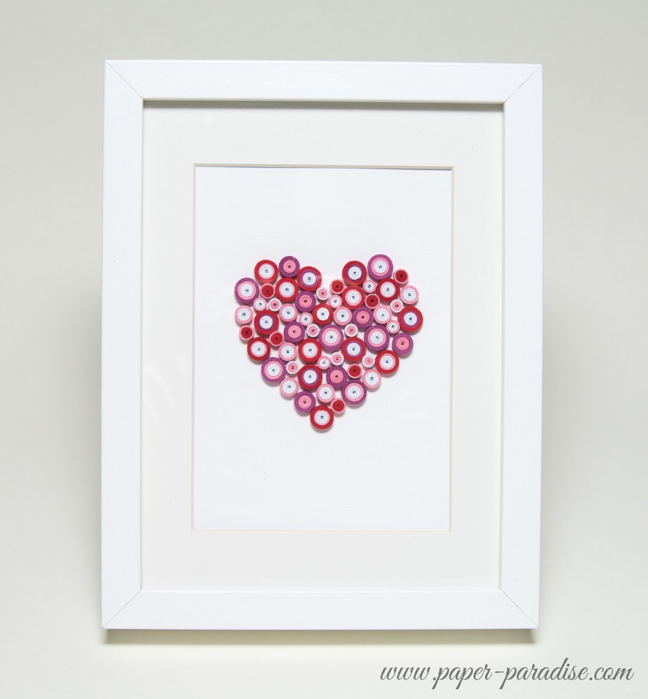 quilling obrazek w ramce serce quilling heart framed quilling