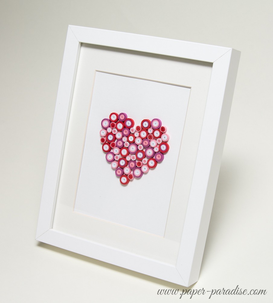 wall art quilling framed picture quilled heart wall decor