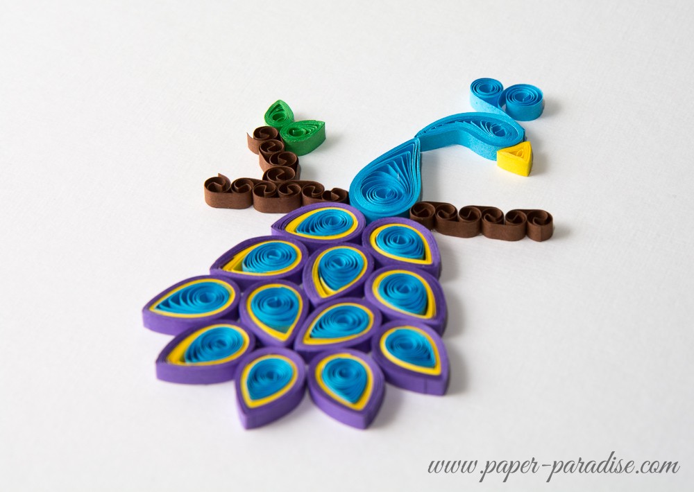 paw quilling peacock quilling paper art quilling art framed quilling peacock