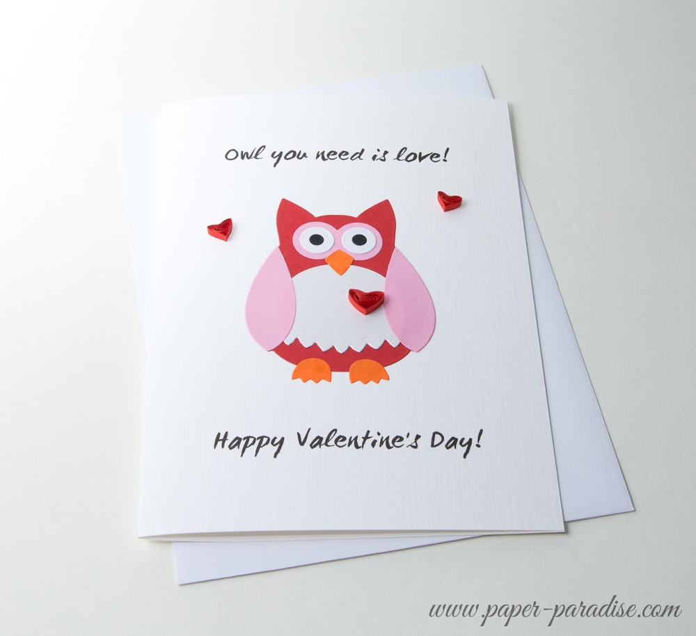 handmade valentines quilling owl 