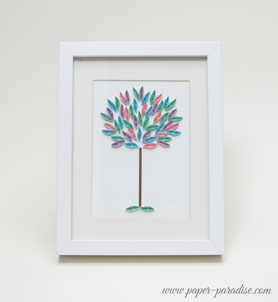 unique wall art framed picture quilling framed paper art tree