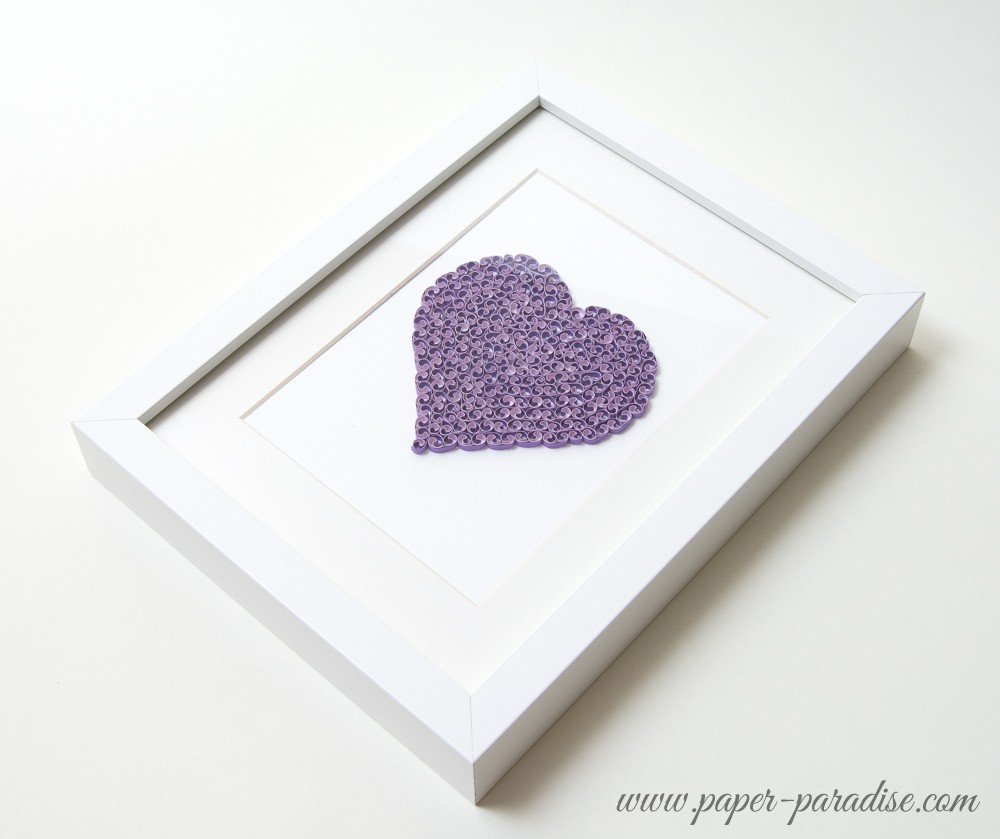 unique wall art quilling framed heart purple lavender paper art quilling wall decor