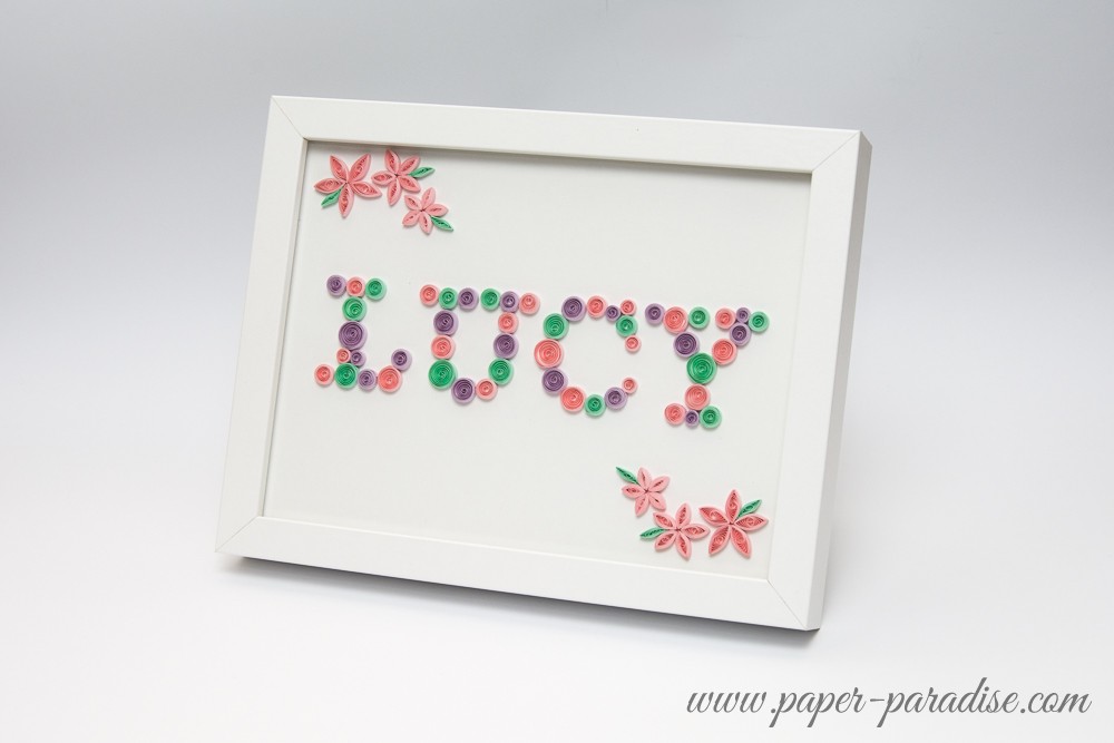unique wall art quilling framed paper art quilling names quilling letters keepsake
