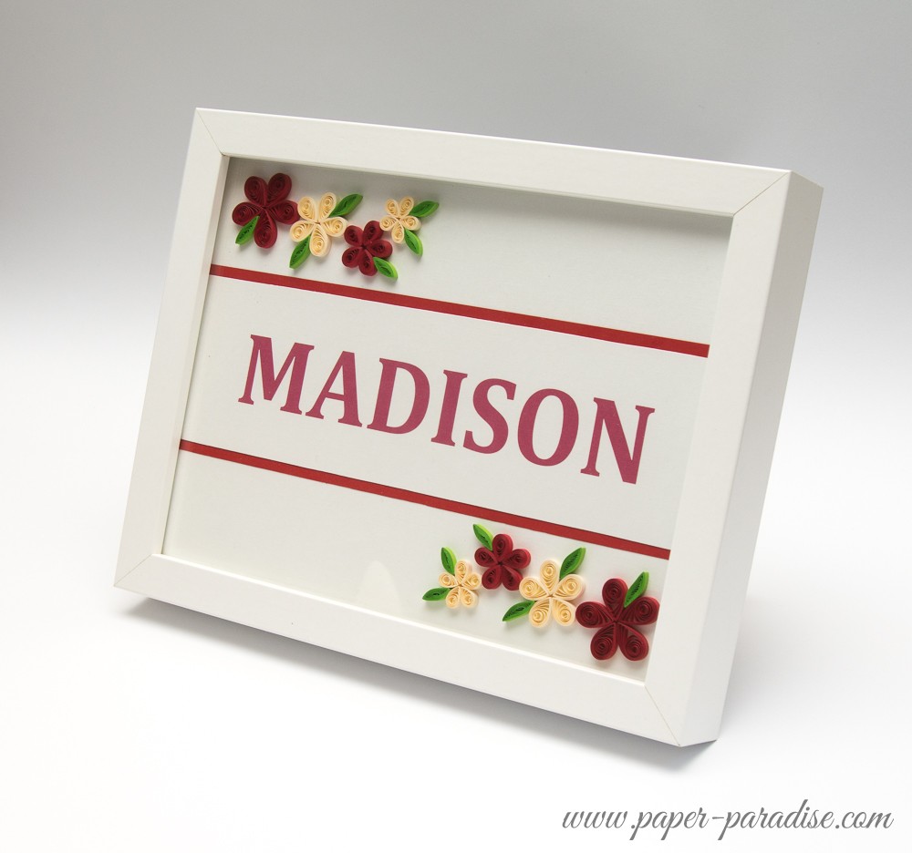 unique nursery wall decoration quilling custom name sign baby girl framed picture quilling