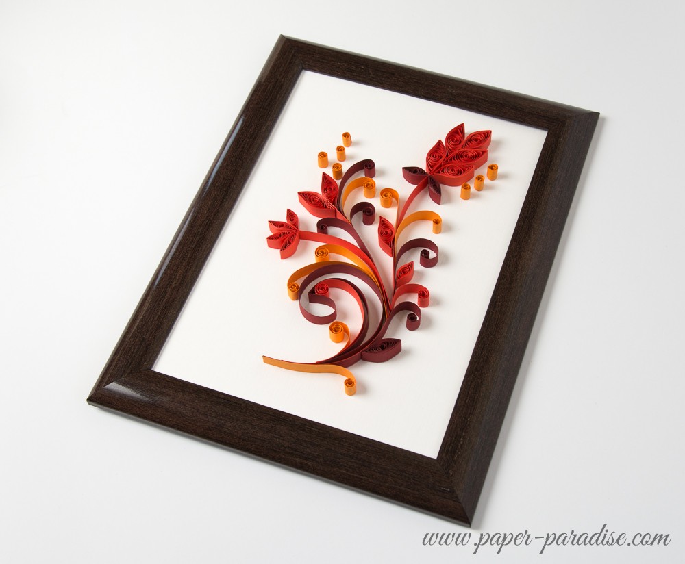 unusual framed quilling art unique quilled picture floral art quilling