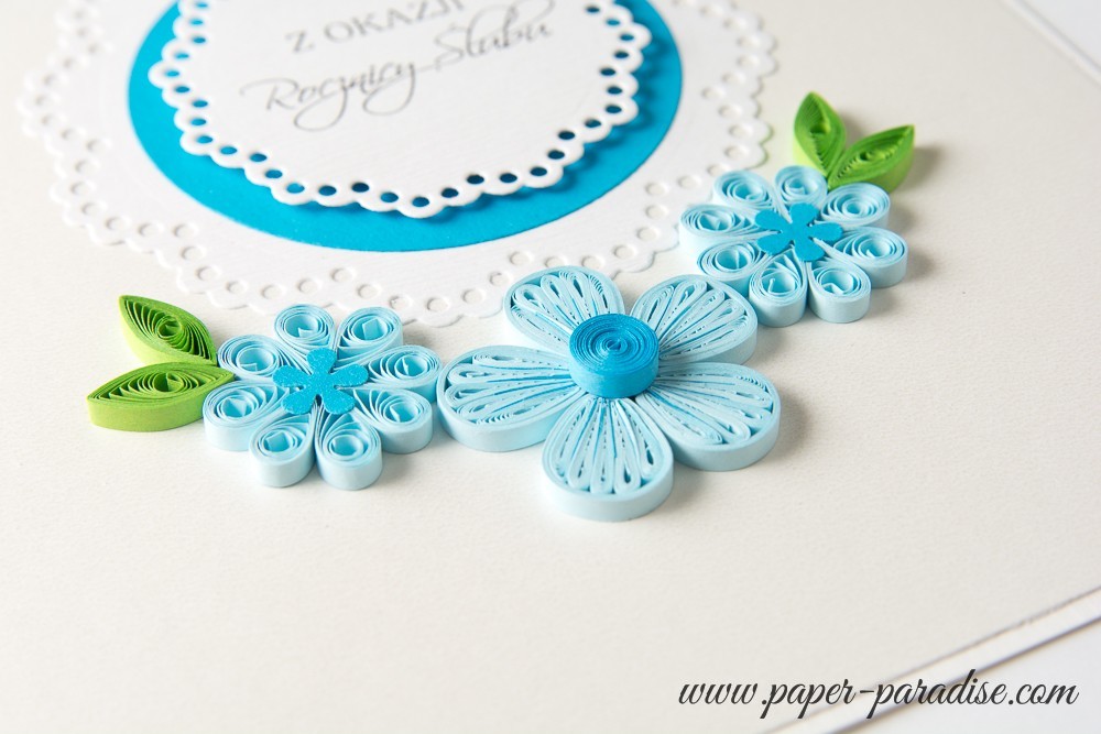 handmade wedding invitation quilling blue unique wedding card blue floral wedding blue