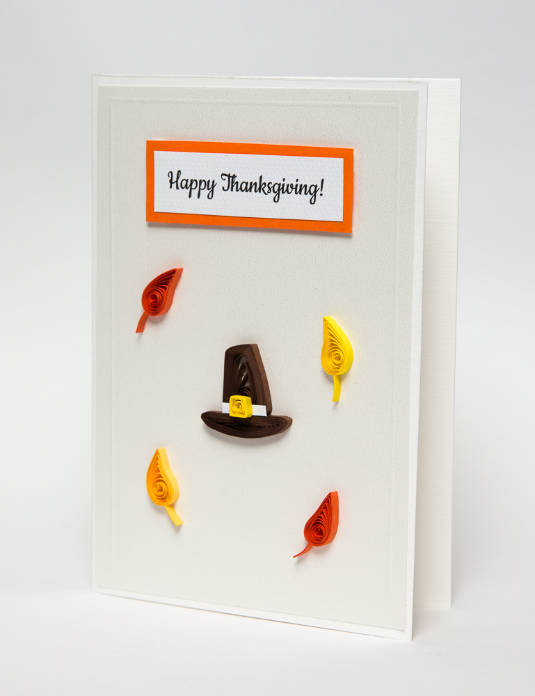 unusual handmade greeting cards thanksgiving unique quilling quilled pilgrim hat fall autumn 3d gift handmade