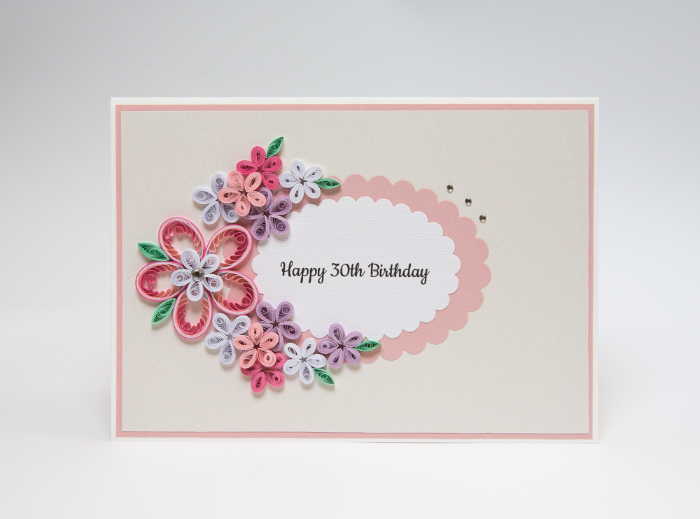 oryginalne kartki urodzinowe ręcznie robione quilling pastelowe