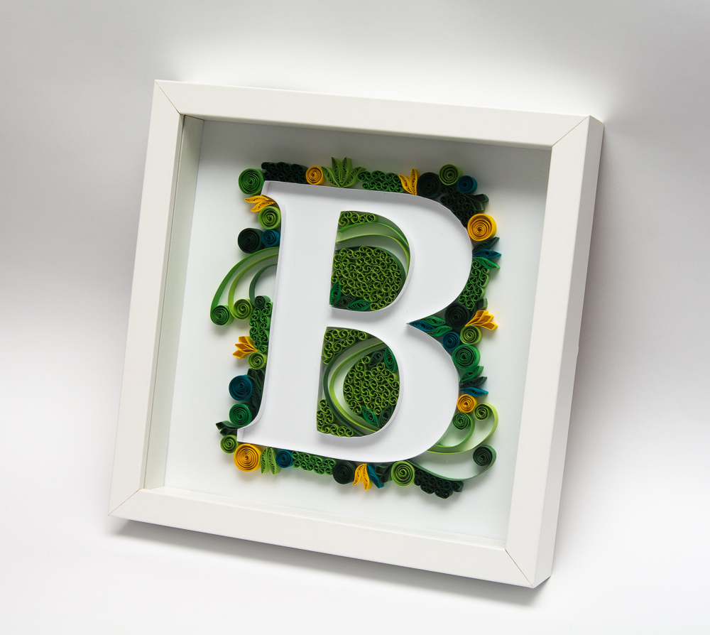 unique personalized birthday gift quilling quilled letter name initials monogram wall art home decor