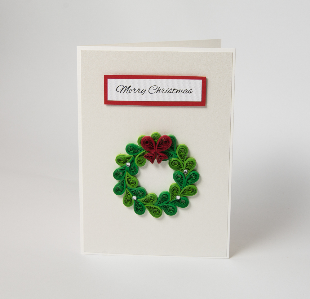 unique handmade christmas cards quilling quilled xmas wreath greeting cards
