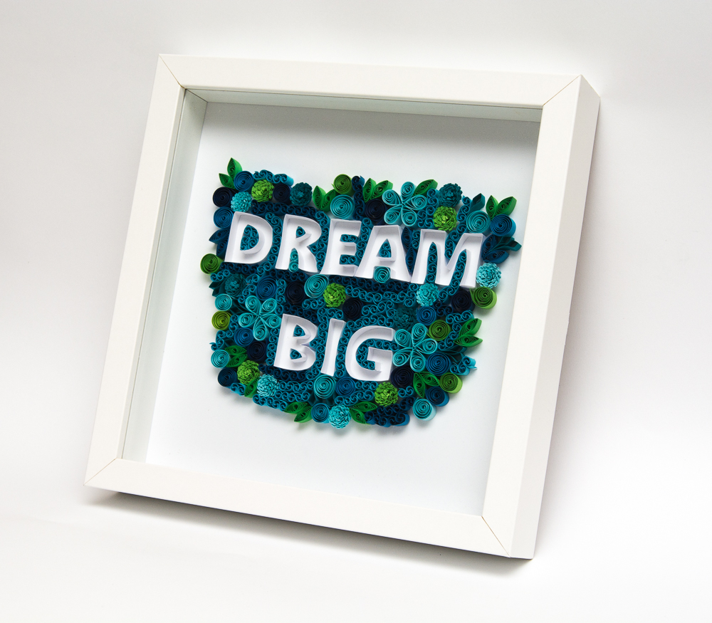 unique handmade quilled paper art picture framed quilling dream big motivational poster handmade art print contour quilling