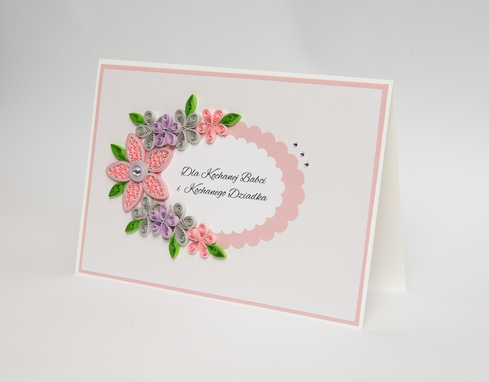 unique handmade greetingcard for grandparents quilling quilled flowers elegant keepsake custom etsy gift