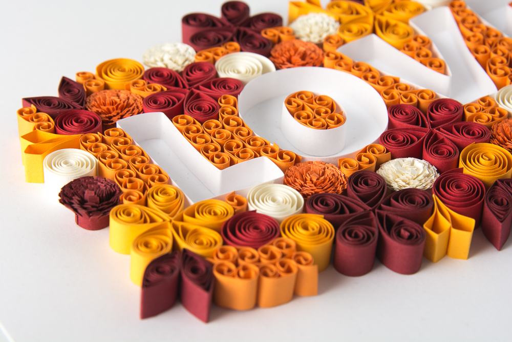 beautiful quilling wall art love orange red wedding gift etsy paper art