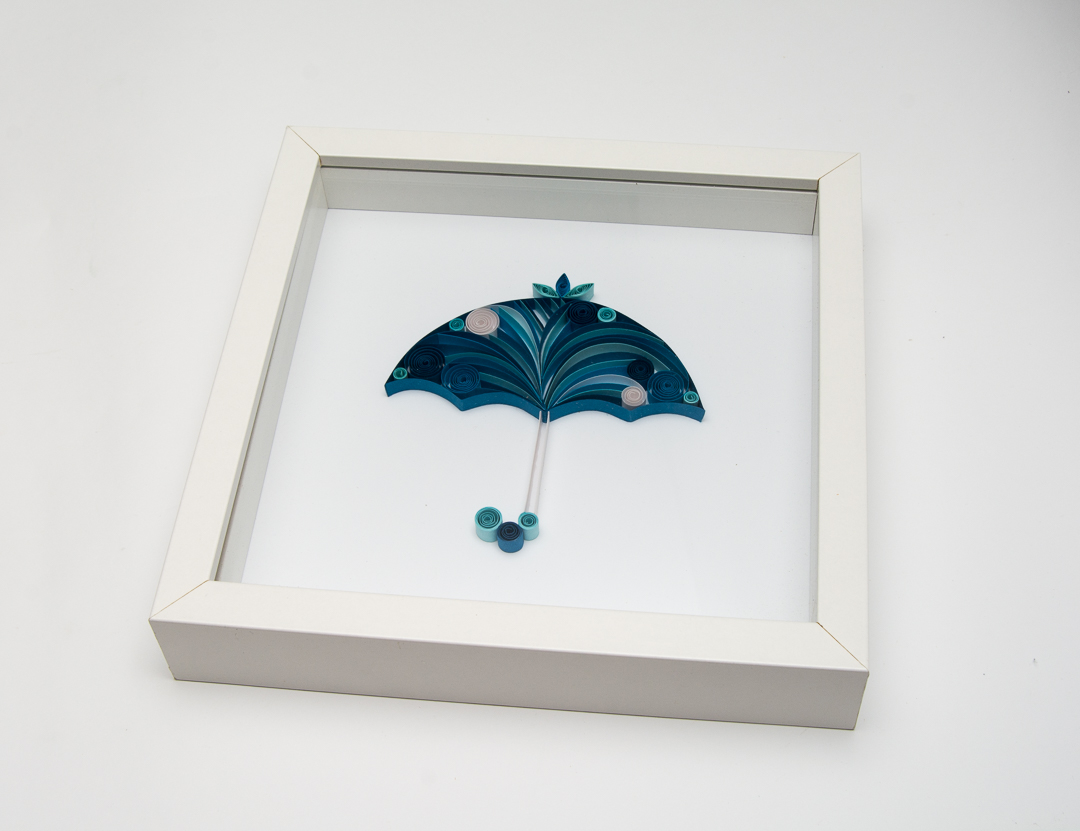 framed quilling wall art blue paper umbrella nursery decoration home decor etsy modern unusual unique handmade