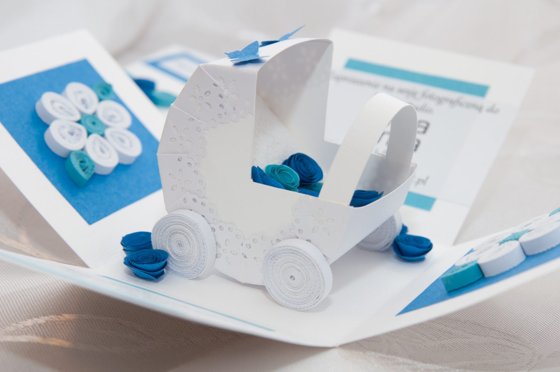 Paper Pram Photo shoot invitation - Paper Paradise