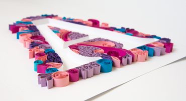 Obraz W Ramce Quilling Sztuka Z Papieru Litera Inicjał Imię Paper