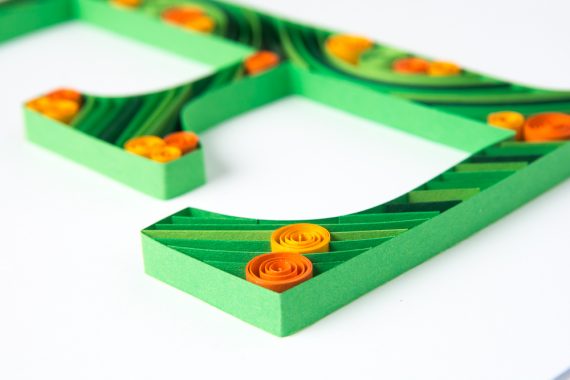 quilled letter e paper paradise