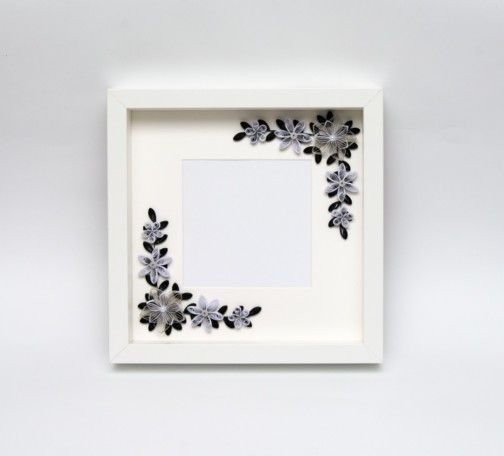 unique decorative photo frame quilling flowers black and white wall art home decor wedding photo anniversary
