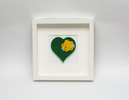 Obrazek - Zielone serce z kwiatem