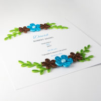 Metryczka – Niebieskie kwiaty