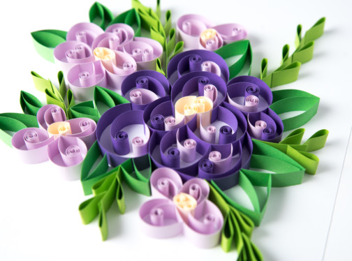 purple paper flowers quilling wall art 3d paper art floral home decor etsy new house gift bedroom wall art