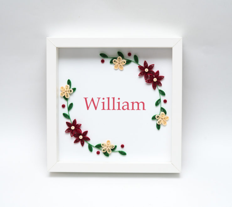 Read more about the article Unique Handmade Name Sign – Baby Boy Floral Wreath