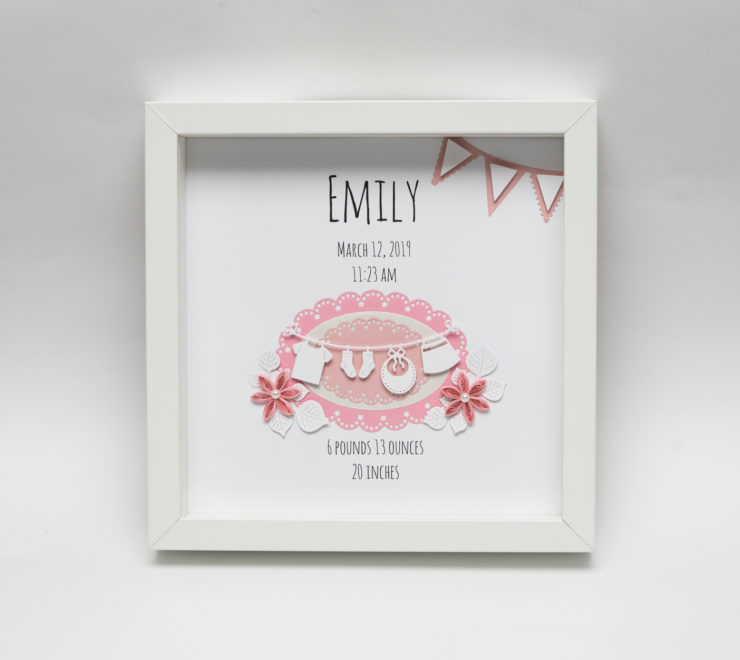 Read more about the article Handmade Framed Baby Stats – Baby Girl