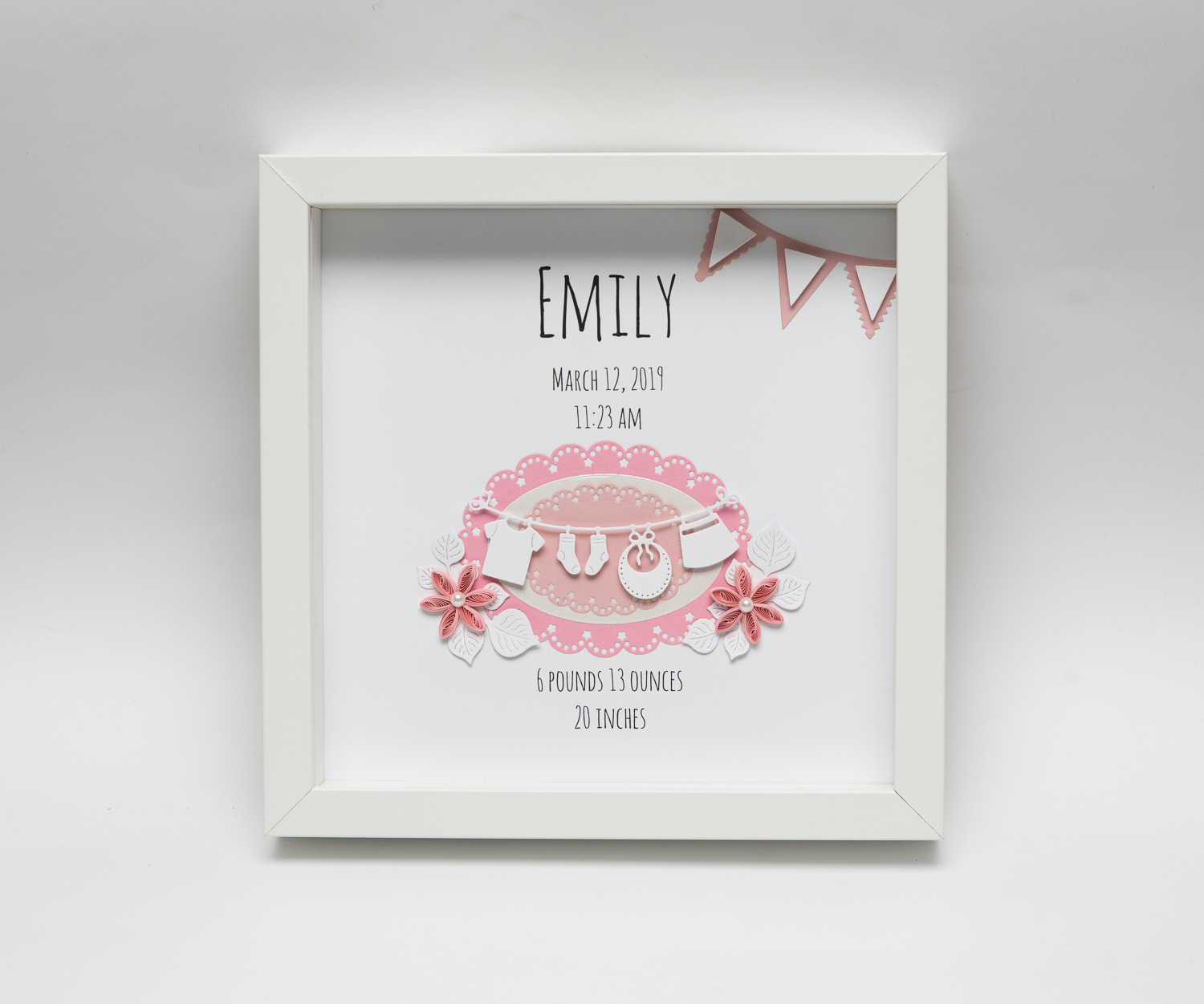 You are currently viewing Handmade Framed Baby Stats – Baby Girl
