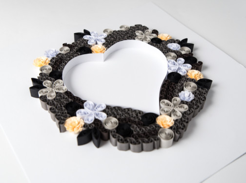 quilling black heart unique wedding gift paper anniversary gift first anniversary gift etsy black heart wall decor