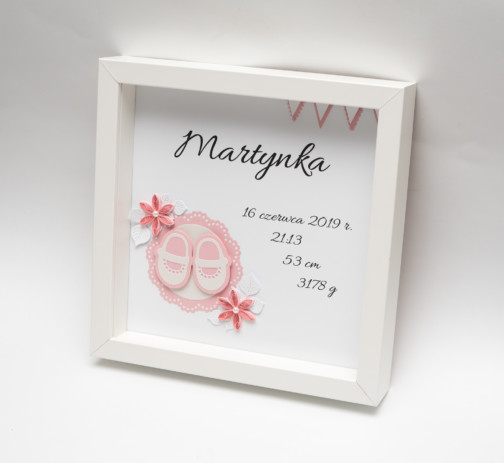 unique baby shower gift handmade framed birth announcement for a girl etsy