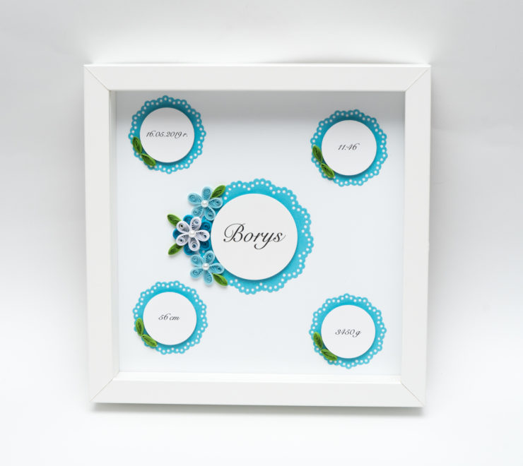 Read more about the article Baby Boy Birth Announcement – Quilling Wall Art