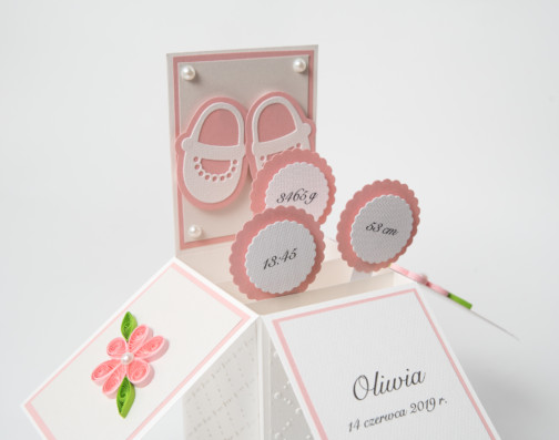 unique baptism gift for a girl handmade pop up box birth announcement
