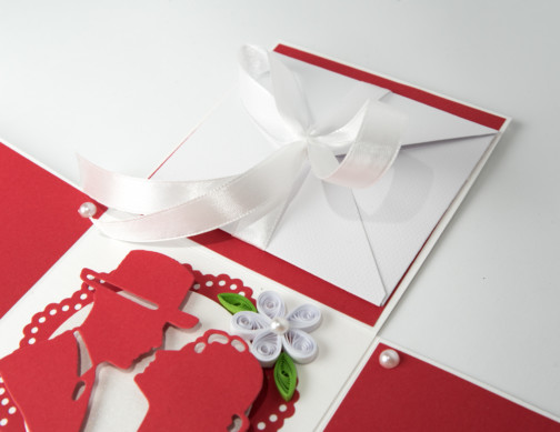 beautiful wedding card handmade exploding box red pop up box card