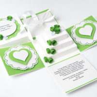 Kartka na ślub – Exploding Box, zielony
