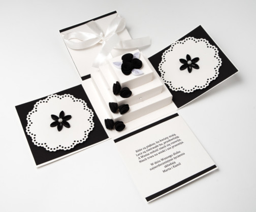unique handmade wedding invitations black and white exploding box etsy
