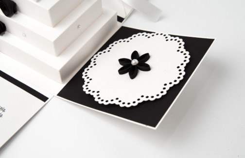 unique handmade wedding invites black and white exploding box quilling etsy