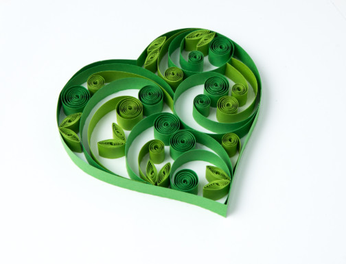 unique quilling wall art green paper heart first anniversary gift etsy handmade