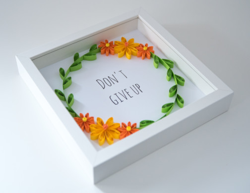 inspirational quote don't give up floral wreath quilling wall decor etsy